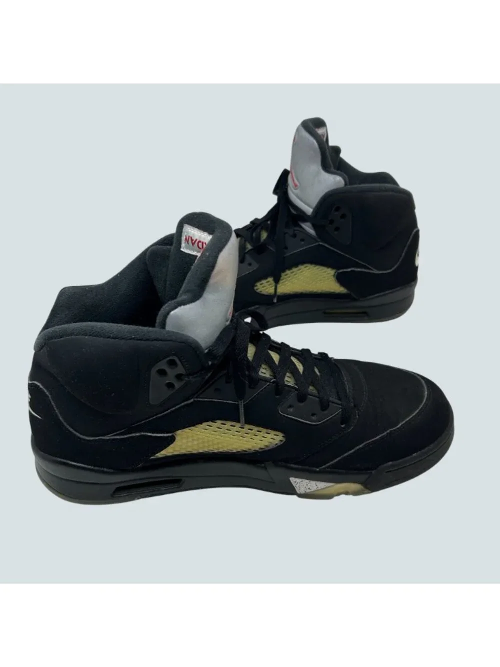 Air Jordan 5 Retro OG Black Metallic Silver Mens Size 13 Sneakers 845035-003